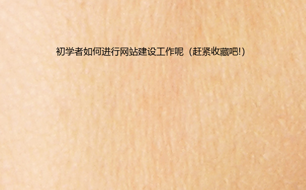 初学者如何进行网站建设工作呢（赶紧收藏吧!）