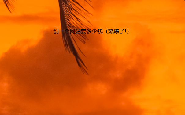 创一个网站要多少钱（燃爆了!）