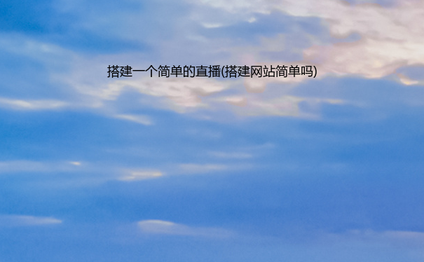 搭建一个简单的直播(搭建网站简单吗)