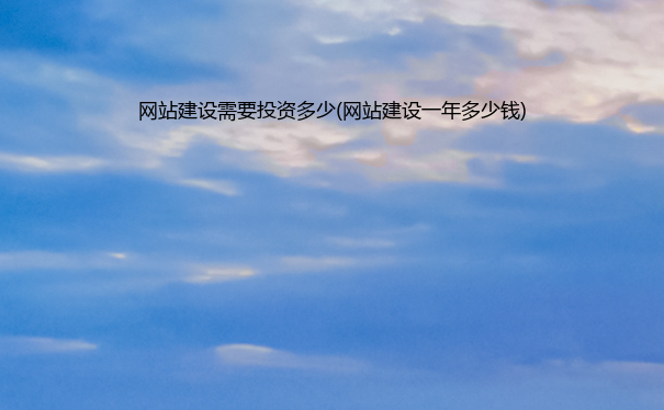 网站建设需要投资多少(网站建设一年多少钱)