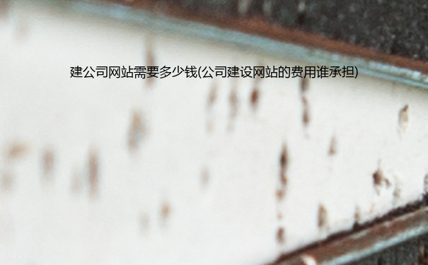 建公司网站需要多少钱(公司建设网站的费用谁承担)