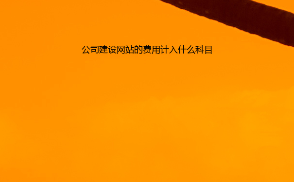 公司建设网站的费用计入什么科目