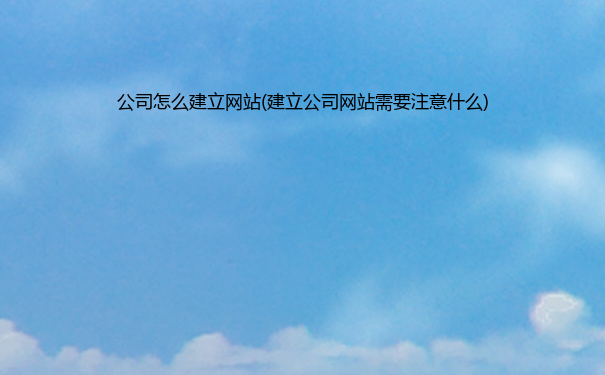 公司怎么建立网站(建立公司网站需要注意什么)