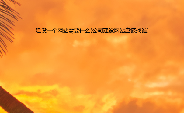 建设一个网站需要什么(公司建设网站应该找谁)