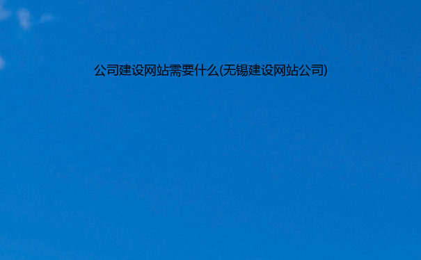 公司建设网站需要什么(无锡建设网站公司)