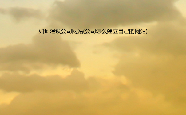 如何建设公司网站(公司怎么建立自己的网站)