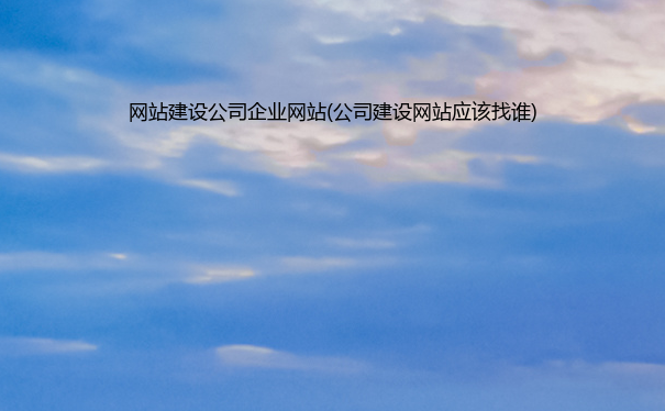 网站建设公司企业网站(公司建设网站应该找谁)