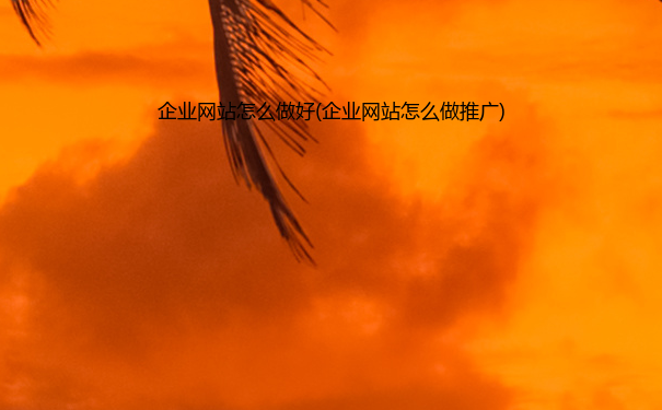企业网站怎么做好(企业网站怎么做推广)